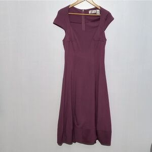Bryon Lars Elegant Beauty Mark Plum Cap Sleeve Dress Size 8